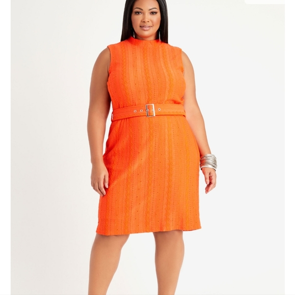 Ashley Stewart Dresses & Skirts - Ashley Stewart Orange Belted Dress